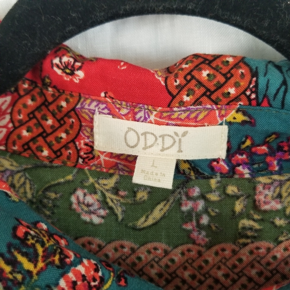 Oddy | Floral Patchwork Button Front Maxi Dress - Picture 4 of 10